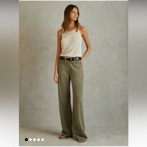 Reiss Colorado Garment Dyed Wide Leg Trousers size US 8